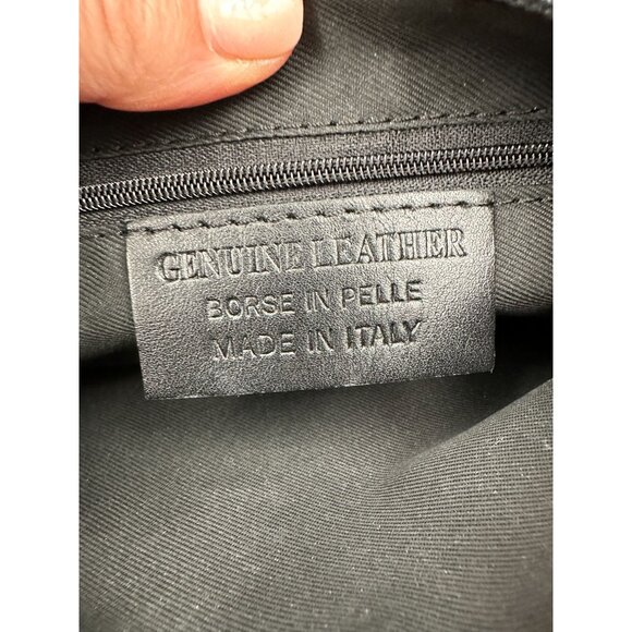 Genuine Leather Snake Print Tassel Clutch Purse - Made In Italy -Red Black White - Picture 5 of 6